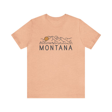 Buy heather-peach Montana T-Shirt - Retro Unisex Montana Shirt