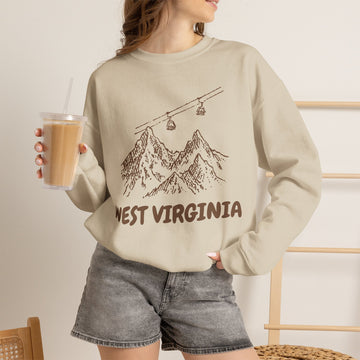 West Virginia Mountain Gondola Sweatshirt, Travel Graphic