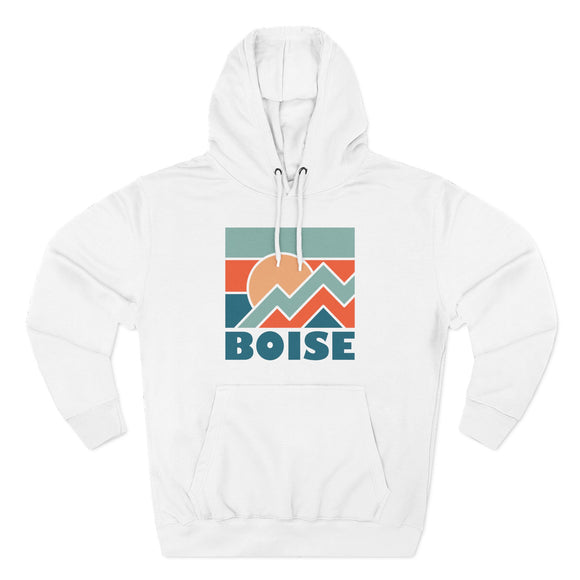 Boise, Idaho Hoodie - Retro Mountain Unisex Sweatshirt