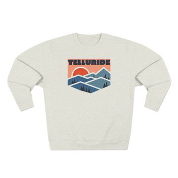 Buy oatmeal-heather Premium Telluride, Colorado Mountain Graphic Sweatshirt