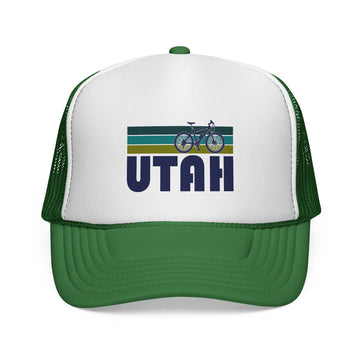 Utah Retro Bike Trucker Hat - Vintage Style Utah Cap - 0