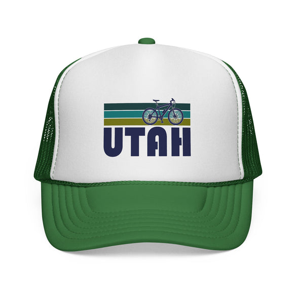 Utah Retro Bike Trucker Hat - Vintage Style Utah Cap