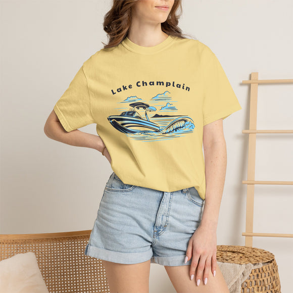 Lake Champlain T Shirt, Comfort Colors Cotton 100% Cotton Wakeboard Boat Tee