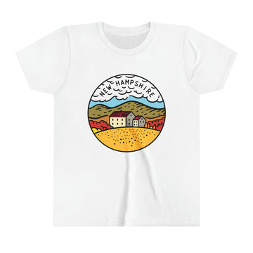 Buy white New Hampshire Youth T-Shirt - Unisex Kids New Hampshire Shirt