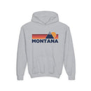 Montana Youth Hoodie Retro Mountain, Kids Pullover, Vintage Style Montana Sweatshirt-2