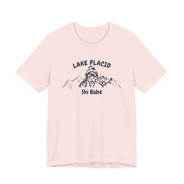 Lake Placid, New York Ski Babe T‑Shirt - Retro Skiing Graphic Tee - 0