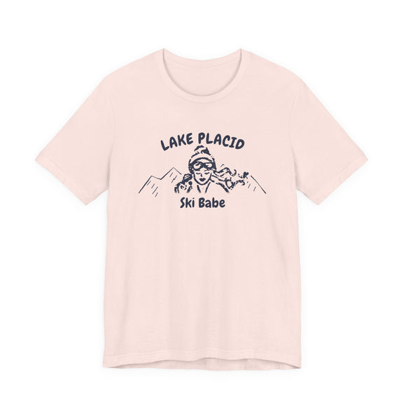 Lake Placid, New York Ski Babe T‑Shirt - Retro Skiing Graphic Tee