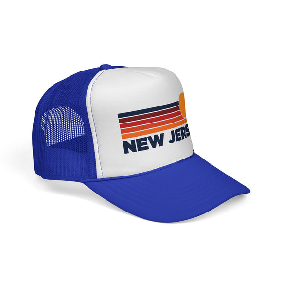 New Jersey Retro Sun Trucker Hat - Vintage Style New Jersey Cap