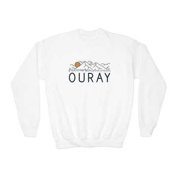 Ouray, Colorado Youth Sweatshirt - Unisex Kid's Ouray Crewneck Sweatshirt - 0