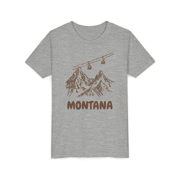Buy athletic-heather Montana Youth T-Shirt — Vintage Gondola Ski Mountain Tee