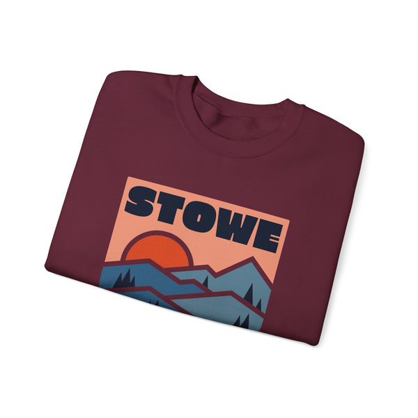 Stowe, Vermont Sweatshirt Retro Mountains, Stowe Unisex Graphic Crewneck