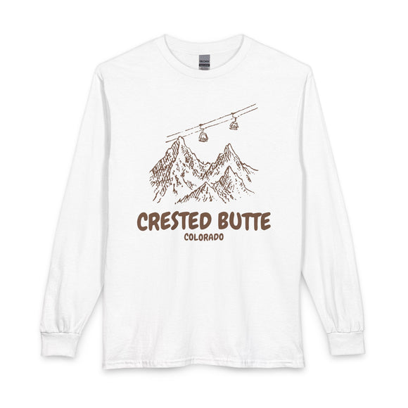 Crested Butte, Colorado Long Sleeve T-Shirt - Ski Mountain Gondola