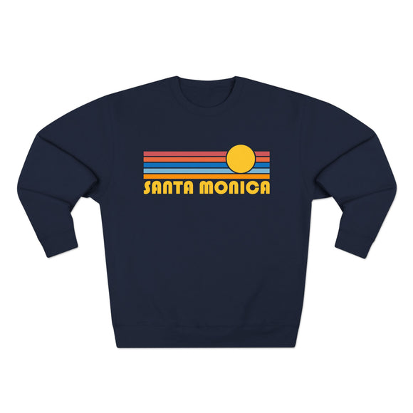 Premium Santa Monica, California Retro Sun Graphic Sweatshirt