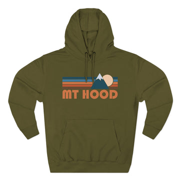 Buy army-green Mount Hood, Oregon Hoodie - Retro Mountain Unisex Sweatshirt