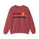 Michigan Sweatshirt Retro Sun Unisex - Vintage Michigan Inspired Warm Pullover Jumper-6