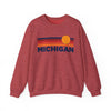 Michigan Sweatshirt Retro Sun Unisex - Vintage Michigan Inspired Warm Pullover Jumper