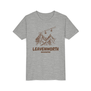 Buy athletic-heather Leavenworth, Washington Youth T-Shirt — Vintage Gondola Ski Mountain Tee