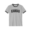 Kansas Cotton Ringer Graphic Tee - Unisex Kansas T Shirt, Vintage Style Tee, Men's/Women's Tee