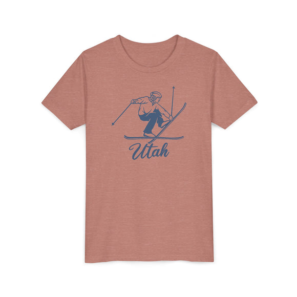 Utah Youth Vintage Snow Ski Graphic Tee - Kids T Shirt