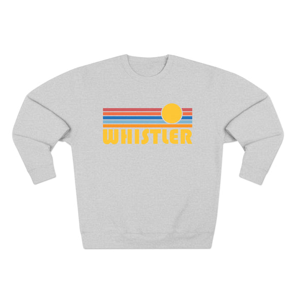 Premium Whistler, Canada Retro Sun Graphic Sweatshirt