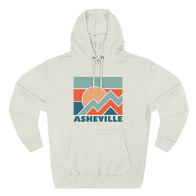 Buy oatmeal-heather Asheville, North Carolina Hoodie - Retro Mountain Unisex Sweatshirt