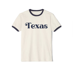 Texas Cotton Ringer Graphic Tee - Unisex Texas T Shirt, Vintage Style Tee, Men's/Women's Tee