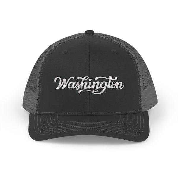 Washington Snapback Trucker Cap - Embroidered Washington Hat