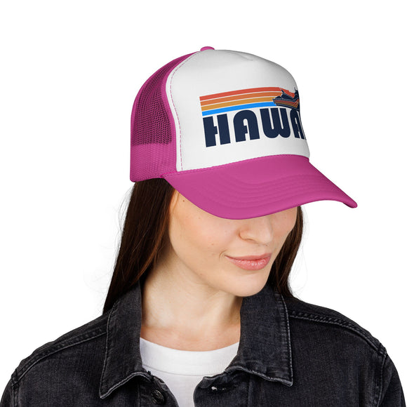 Hawaii Retro PWC Boating Trucker Hat - Vintage Style Hawaii Cap