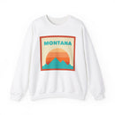 Retro Montana Sweatshirt, Mountain Sun Design, Unisex Crewneck, Gift for Outdoorsy Friends, Vintage Montana Jumper-1