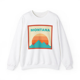 Retro Montana Sweatshirt, Mountain Sun Design, Unisex Crewneck, Gift for Outdoorsy Friends, Vintage Montana Jumper