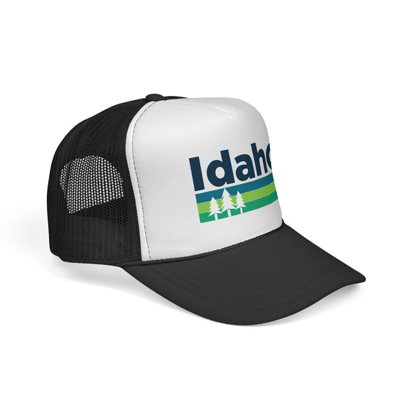 Idaho Retro Trees Trucker Hat - Vintage Style Idaho Cap