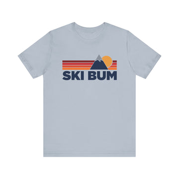 Buy light-blue Retro Ski Bum T-shirt, Mountain Tee, Vintage Ski Bum Unisex Jersey Shirt, Outdoor Hiking Apparel