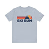 Retro Ski Bum T-shirt, Mountain Tee, Vintage Ski Bum Unisex Jersey Shirt, Outdoor Hiking Apparel
