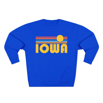 Buy royal-blue Premium Iowa Retro Sun Graphic Sweatshirt