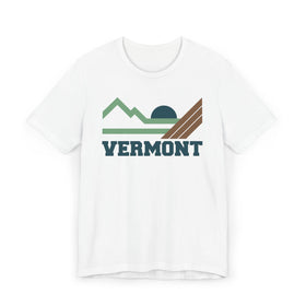 Vermont Retro Mountains Sunset T-Shirt | Vintage Vermont Tee