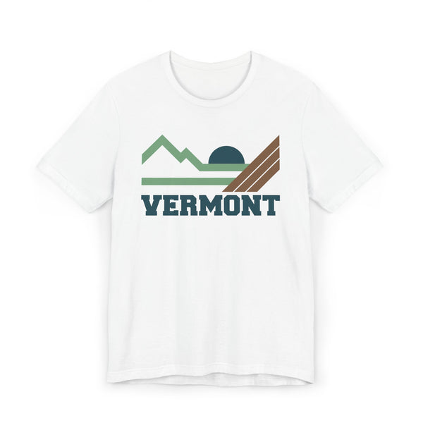 Vermont Retro Mountains Sunset T-Shirt | Vintage Vermont Tee