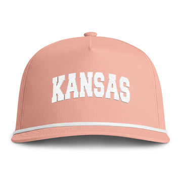 Buy peachy Kansas Embroidered Rope Hat - Vintage Sunwashed Rope Cap, Comfort Colors