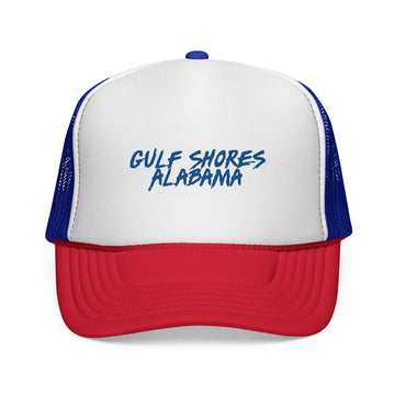 Buy blue-red Gulf Shores Trucker Cap | Alabama Hat