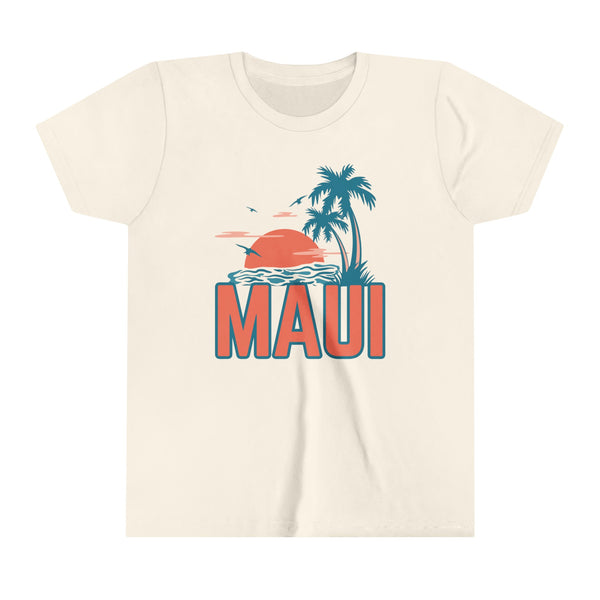 Maui, Hawaii Youth Shirt - Retro Palm Tree Maui Kid's T-Shirt