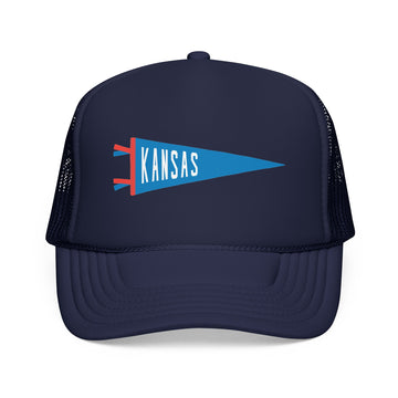 Kansas Pennant Foam Trucker Hat - 0
