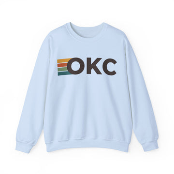 Buy light-blue Oklahoma City, Oklahoma OKC Retro Stripe Sweatshirt