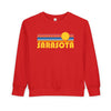 Sarasota, Florida Toddler Sweatshirt - Retro Sun Sarasota Toddler Crewneck Sweatshirt