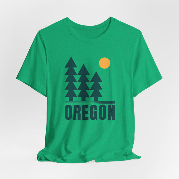 Oregon T Shirt - Retro Trees Oregon Tee