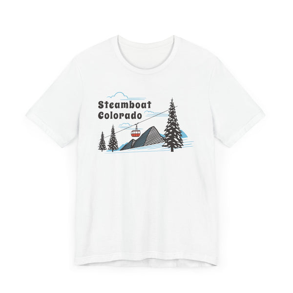 Steamboat, Colorado T-Shirt - Retro Ski Mountain Gondola Unisex Steamboat Shirt