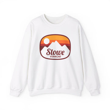 Buy white Stowe, Vermont Sweatshirt - Unisex Retro Ombre Crewneck Stowe Sweatshirt