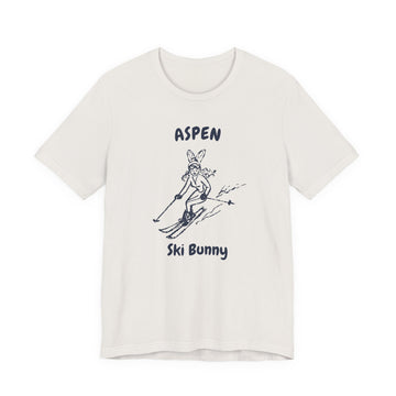 Buy vintage-white Aspen, Colorado Ski Bunny T‑Shirt — Retro Skiing Graphic Tee