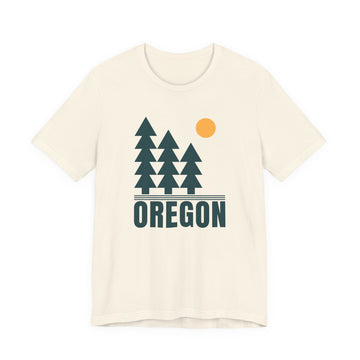 Oregon T Shirt - Retro Trees Oregon Tee