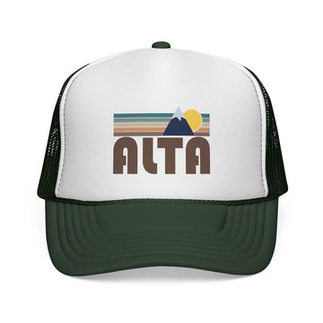Alta, Utah Retro Mountains Trucker Hat - Vintage Style Alta Cap - 0
