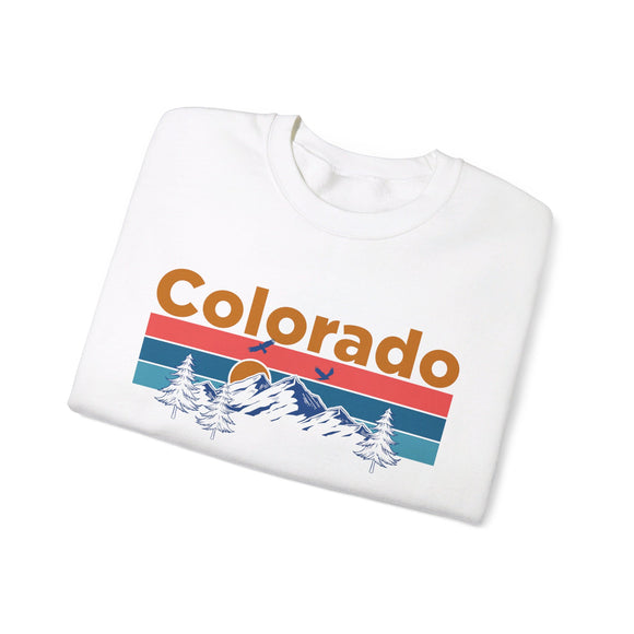 Colorado Sweatshirt - Retro Mountain & Birds Unisex