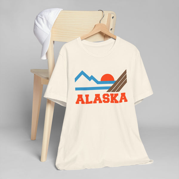 Alaska Retro Mountains Sunset T-Shirt | Vintage Alaska Tee